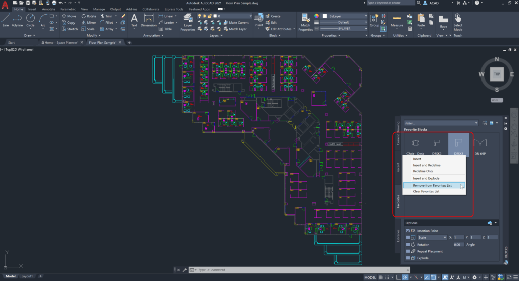 AutoCAD 2021.1 Screenshot 8 - Remove from Favorites list