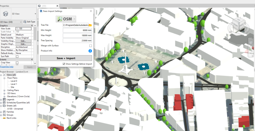 PlaceMaker for Revit Screenshot 7 - Import Trees