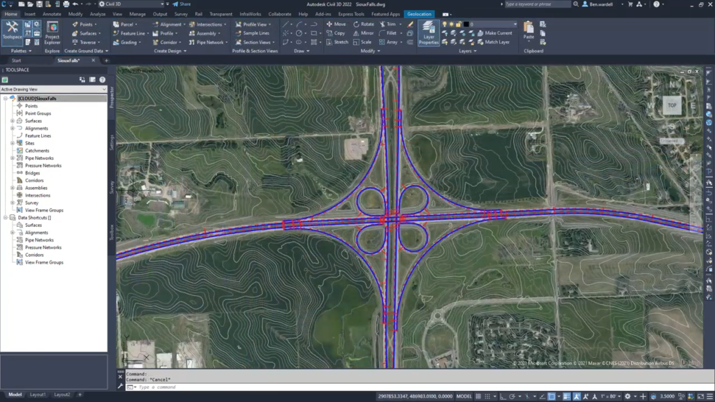 Civil 3D 2022 Screenshot 6 - Connected Alignment