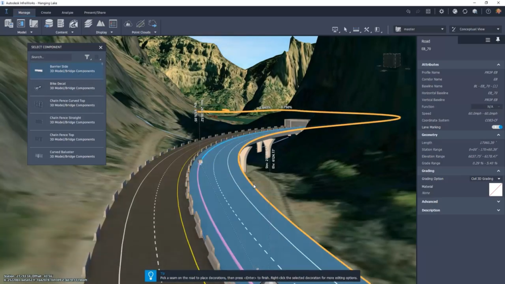 InfraWorks 2022 Screenshot 4 - Roadway Decorations
