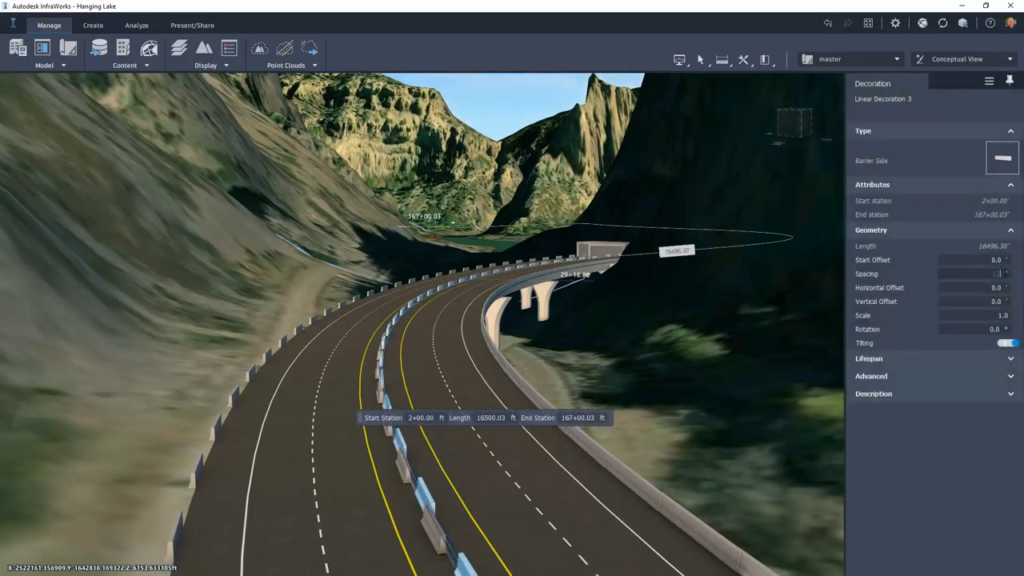 InfraWorks 2022 Screenshot 4a - Roadway Decorations