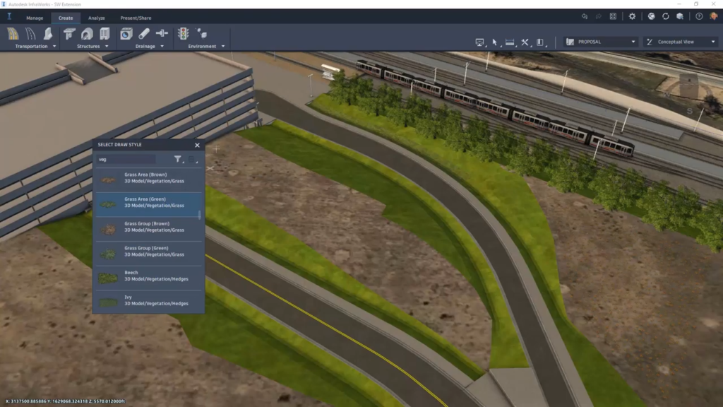 InfraWorks 2022 Screenshot 4c - Roadway Decorations