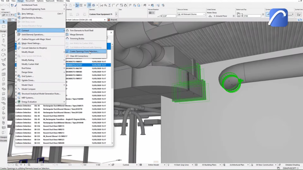 ArchiCAD Screenshot 19 - Work with Archicad's Built-in MEP Modeler, Polygonal Openings and MEP Labels