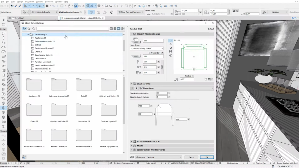 ArchiCAD Screenshot 2 - Create Contemporary Interiors Using Archicad's 3D Object Libraries