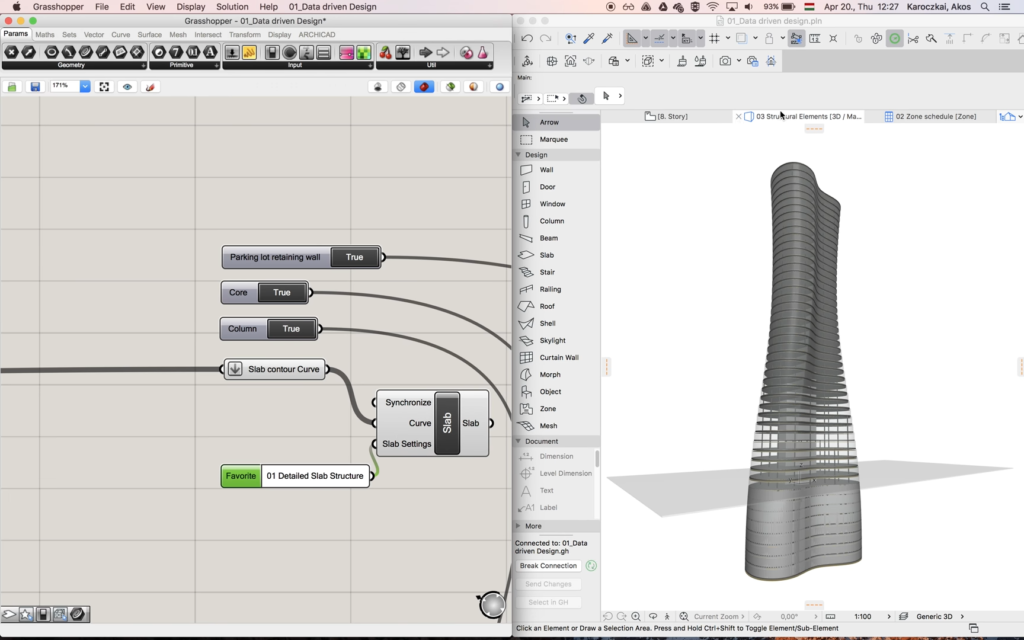 Grasshopper - Archicad Live Connection screenshot 3 - Creating Parametric Tower