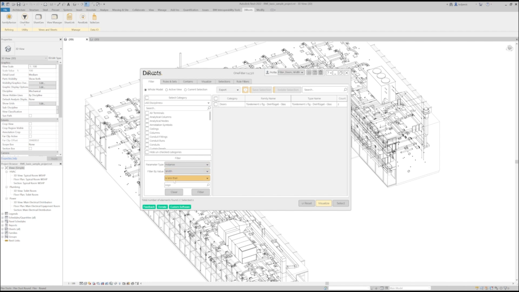 OneFilter for Revit Screenshot 1