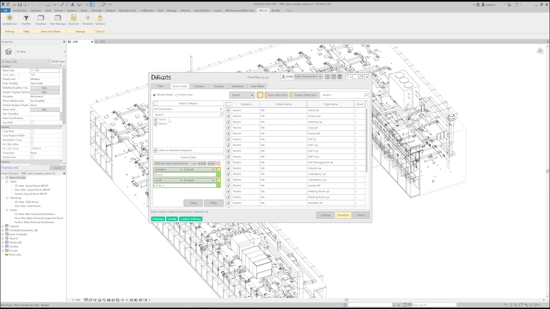 OneFilter for Revit Screenshot 2