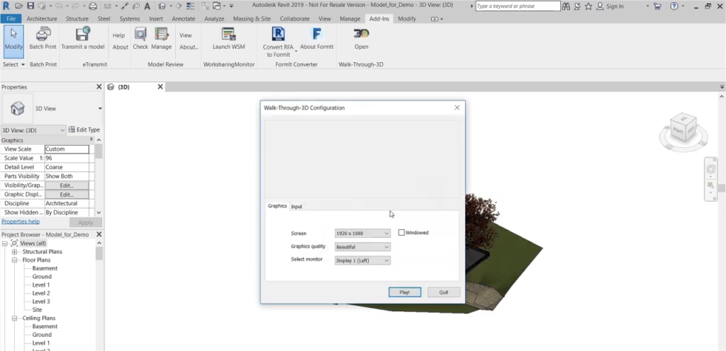 Walk-Through-3D for Autodesk Revit Screenshot 1