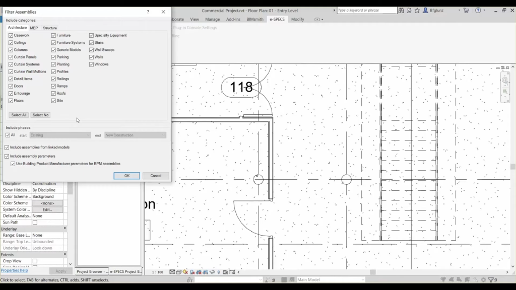 e-SPECS for Revit Screenshot 2