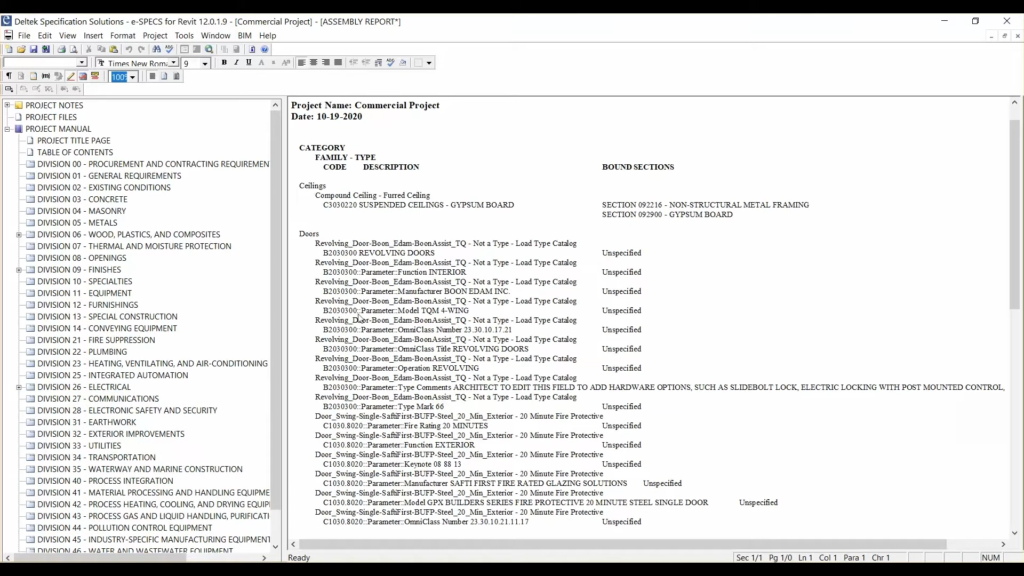 e-SPECS for Revit Screenshot 3