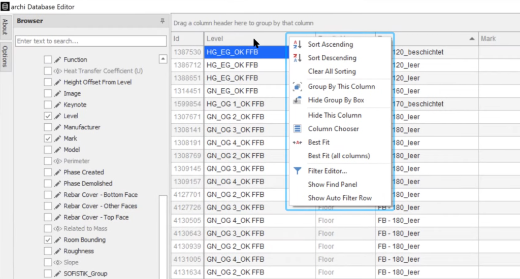 Database Editor for Revit Screenshot 6