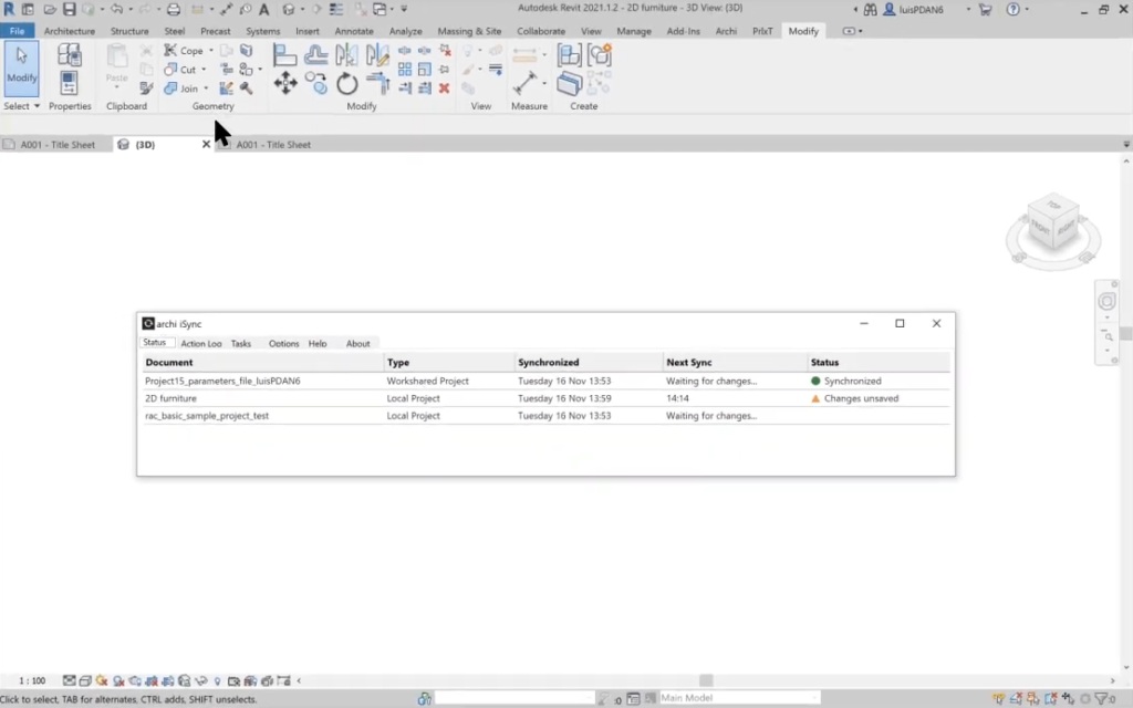 iSync for Revit Screenshot 3