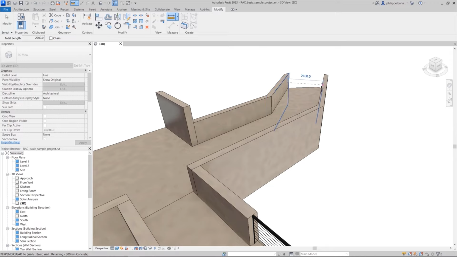 Revit Screenshot Revit_2023_Screenshot_5_Measure in 3D - ArchSupply.com