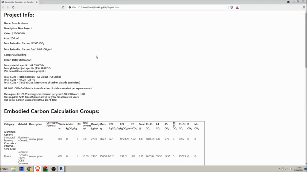 Carbo Life Calculator for Revit Screenshot 6