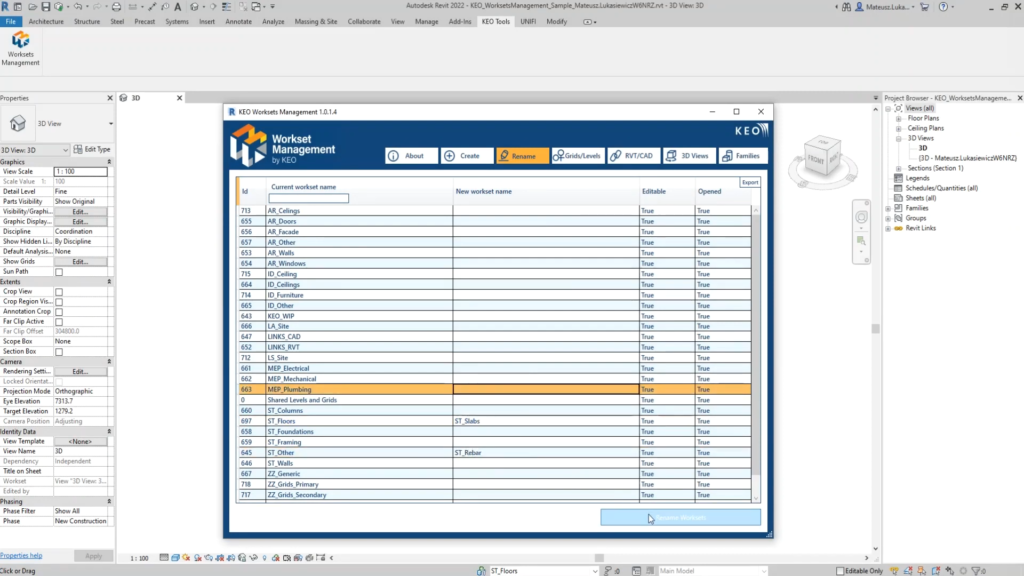 Worksets Management for Revit Screenshot 3