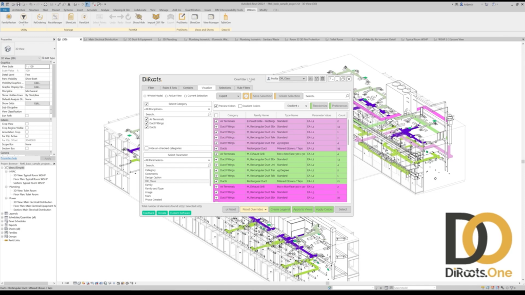 DiRootsOne for Revit Screenshot 3 - OneFilter